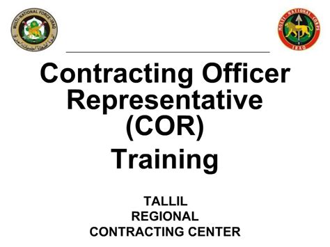 This role is ideal for someone who is. . Contracting officer representative training